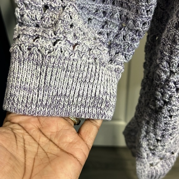 Croft & Barrow Women’s Open Knit Round Neck - Sweater. Purple heathered. Size 3x - Picture 4 of 9
